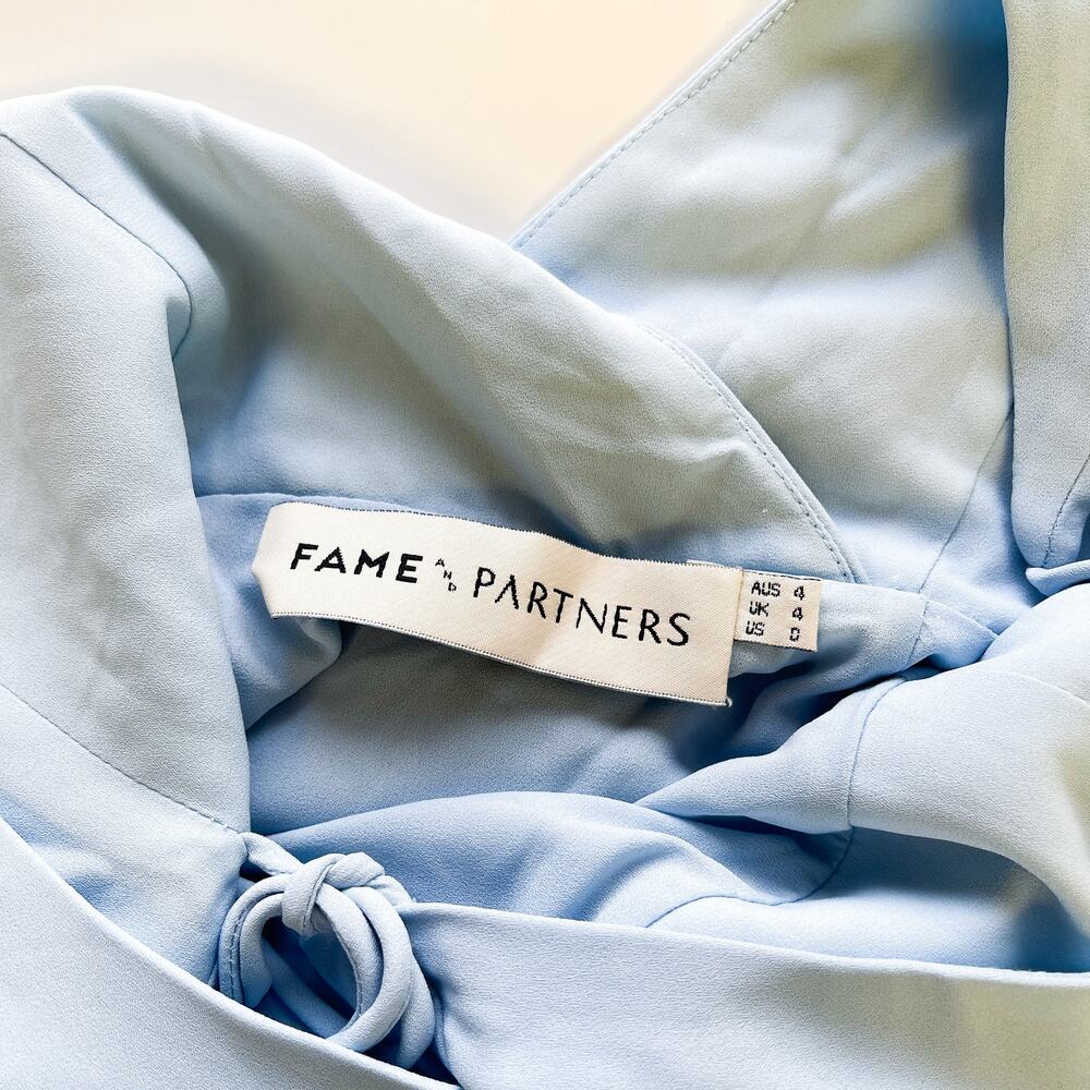 Fame and Partners Maxi Long Wrap Dress Slit Baby Blue Bridesmaid - 0 - Picture 8 of 10